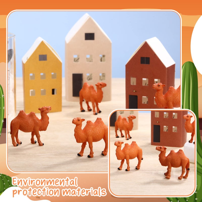 Charniol 24 Pcs Camel Figurines Hand Painted Miniature Animal Statue Desert Camel Figures Animal Figurines Toys Models for Table Desktop Cake Toppers Collection Home Ornaments Decor - Image 4